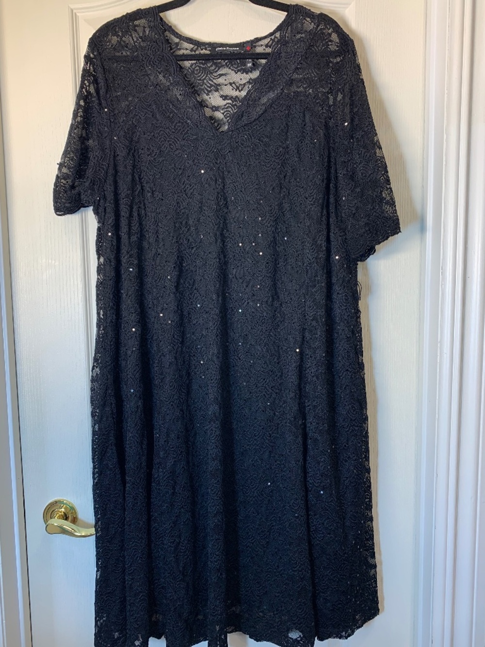Claire France Plus 3X‎ Black Lace Sequin Cocktail Dress Wedding Guest Evening